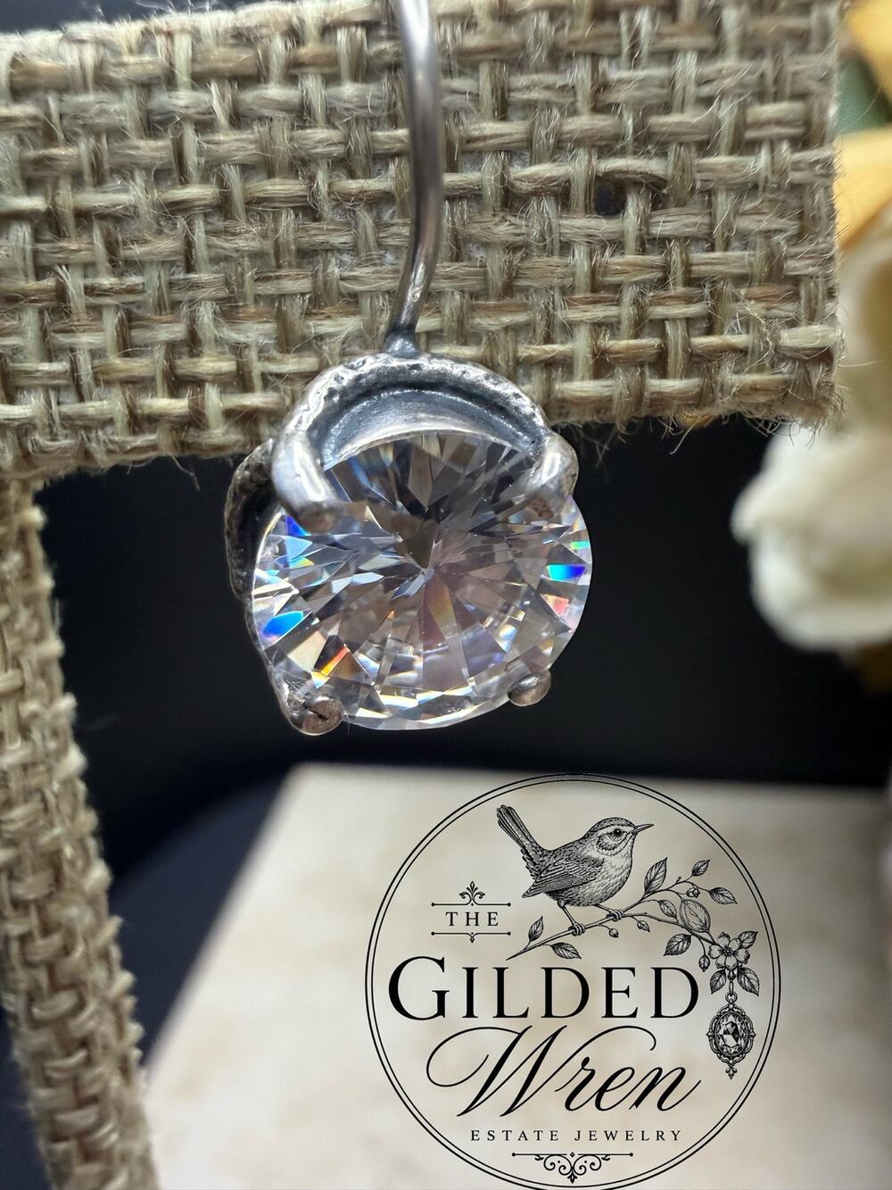 Silpada Center Stage W1863 Sterling Silver CZ Dangle Earrings Retired 925